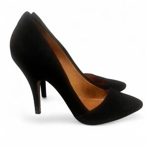 Madewell Suede Black Pointed-Toe Stiletto Pumps